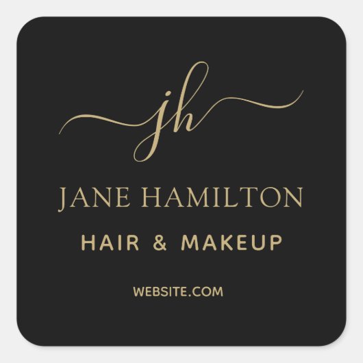 モノグラムビジネスロゴ正方形ステッカー スクエアシール (正面)