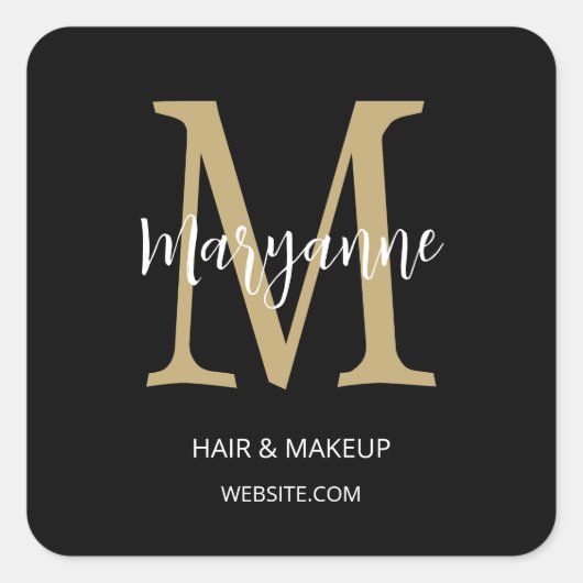 モノグラムビジネスロゴ正方形ステッカー スクエアシール (正面)