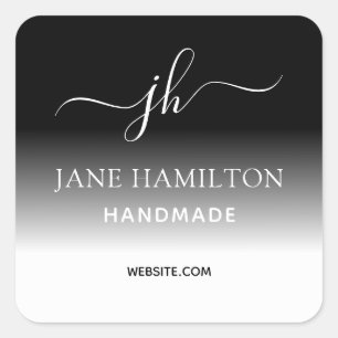 モノグラムビジネスロゴ正方形ステッカー スクエアシール