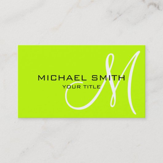 モノグラムビターライムの背景色 名刺 (正面)