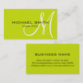 モノグラムビターレモン色背景 名刺 (正面/裏面)