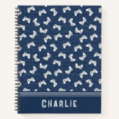 モノグラムビデオゲーマーパターン名前をカスタムする ノートブック (正面)