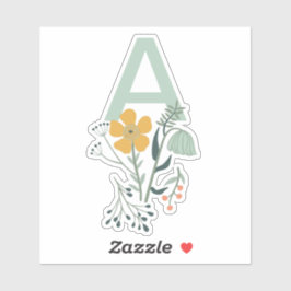 モノグラムビューティフルボタニカルフローラパーソナライズ シール