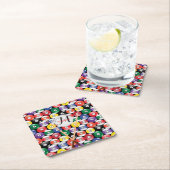 モノグラムビリヤードのプールボールデザイン スクエアペーパーコースター (インサイチュ)