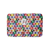 モノグラムビリヤードのプールボールデザイン バスマット (正面)