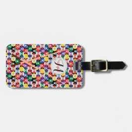 モノグラムビリヤードのプールボールデザイン ラゲッジタグ