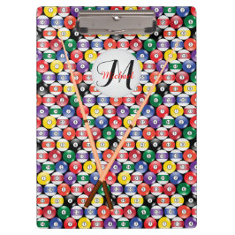 モノグラムビリヤードのボールパターン クリップボード