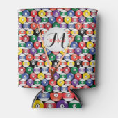 モノグラムビリヤードのボールパターン 缶クーラー (正面)