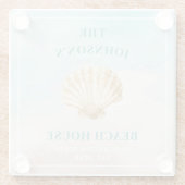 モノグラムビーチをテーマにしたガラスのコースター ガラスコースター (裏面)