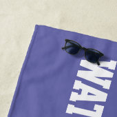 モノグラムビーチウォーターポロスイムチームパープル ビーチタオル (インサイチュ)