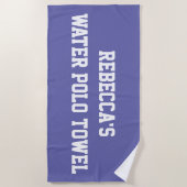 モノグラムビーチウォーターポロスイムチームパープル ビーチタオル (正面)