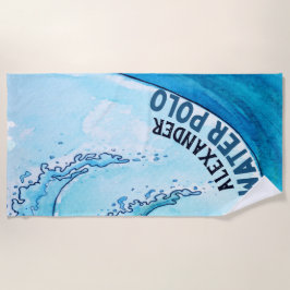 モノグラムビーチ水ポロ波 ビーチタオル