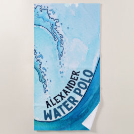 モノグラムビーチ水ポロ波 ビーチタオル