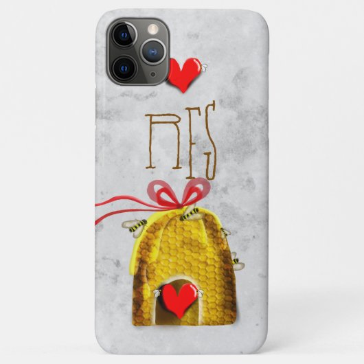 モノグラムビーハート Case-Mate iPhoneケース (裏面)