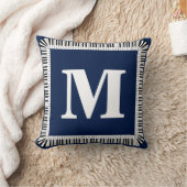 モノグラムピアノ音楽鍵装飾用クッション16インチx 16インチ クッション (ブランケット)