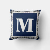 モノグラムピアノ音楽鍵装飾用クッション16インチx 16インチ クッション (裏面)