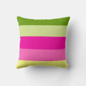 モノグラムピンクとグリーンストライプのカラーブロック クッション (裏面)