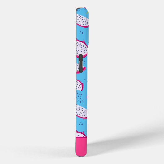 モノグラムピンクとブルードラゴンフルーツパターンカスタム Case-Mate iPhoneケース (裏面 / 右)