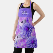 モノグラムピンクと紫のフローラ エプロン (インサイチュ)