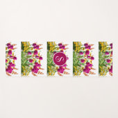 モノグラムピンクと黄色のフローラヨガマット ヨガマット (正面(横))