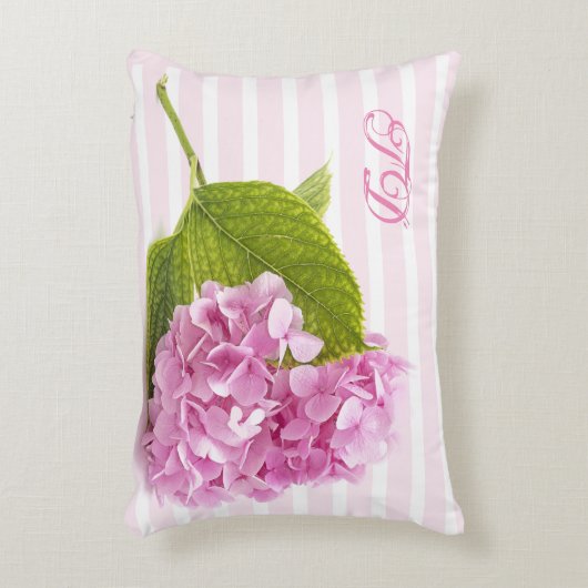 モノグラムピンクアジサイフローラアクセント枕 アクセントクッション (正面(垂直))