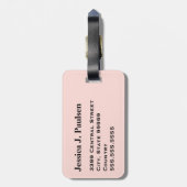 モノグラムピンクアンドピーチ迷彩柄カモフラージブラック ラゲッジタグ (裏面縦)