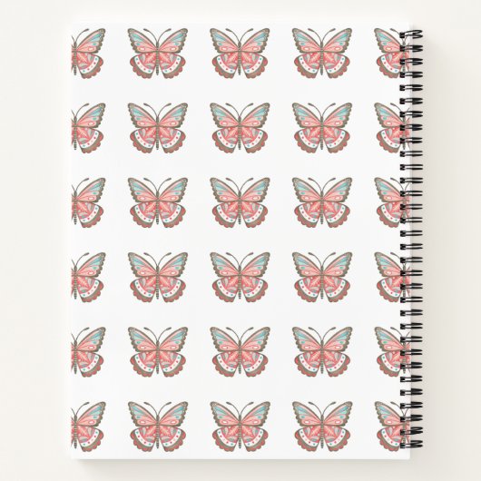 モノグラムピンクアーティストスケッチブック ノートブック (裏面)