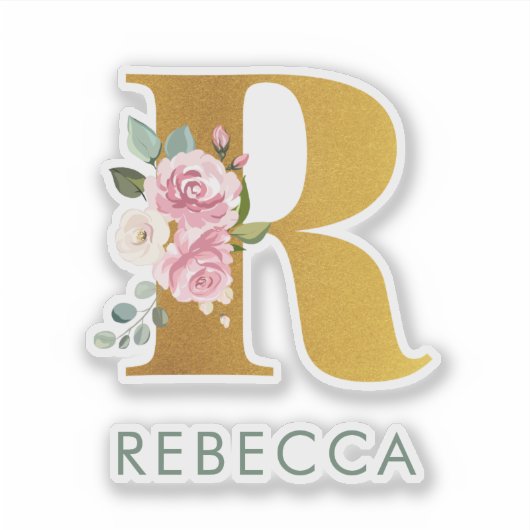 モノグラムピンクウォーターフローラカスタム シール (正面)