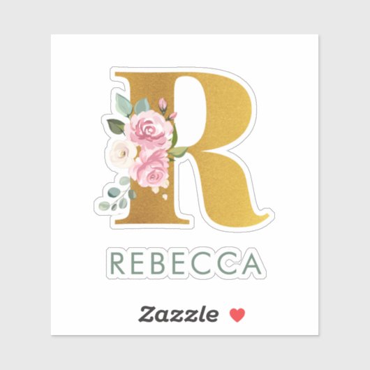 モノグラムピンクウォーターフローラカスタム シール (シート)