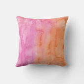 モノグラムピンクオレンジイニシャル水彩枕 クッション (裏面)