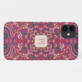 モノグラムピンクカラフル色 Case-Mate iPhoneケース (裏面(横))