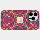 モノグラムピンクカラフル色 Case-Mate iPhoneケース (裏面 (横))