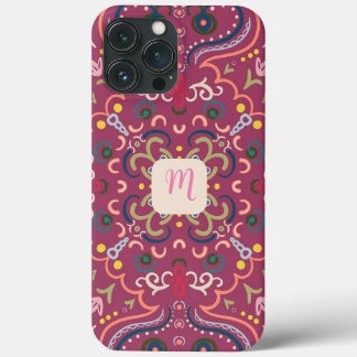 モノグラムピンクカラフル色 iPhone 13 PRO MAXケース