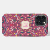 モノグラムピンクカラフル色 iPhoneケース (裏面横)