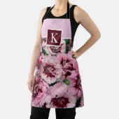 モノグラムピンクカーネーション1月誕生日花 エプロン (インサイチュ)