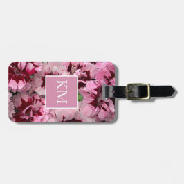 モノグラムピンクカーネーション1月誕生日花 ラゲッジタグ