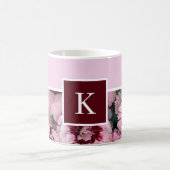 モノグラムピンクカーネーション1月誕生月 コーヒーマグカップ (中央)