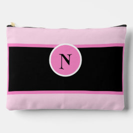 モノグラムピンクガーリーかわいらしカスタム アクセサリーポーチ