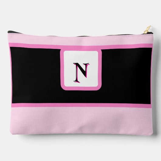 モノグラムピンクガーリーかわいらしカスタム アクセサリーポーチ (裏面)