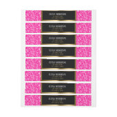 モノグラムピンクグリッター ラップアラウンド宛名ラベル (シート)