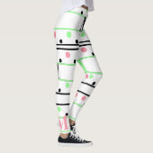 モノグラムピンクグリーンブラック水玉模様 レギンス (右)