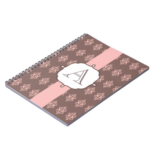 モノグラムピンクグレーレースノートブックギフト ノートブック (左側)