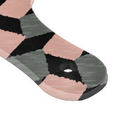 モノグラムピンクグレー幾何イカット正方形パターン カッティングボード (角)