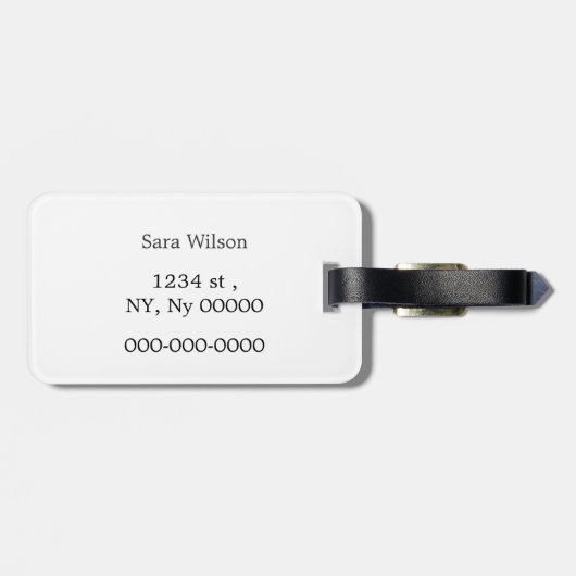 モノグラムピンクシックエッフェルタワーパターン ラゲッジタグ (裏面横)