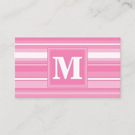モノグラムピンクストライプ色 名刺 (正面)