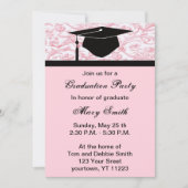 モノグラムピンクスワール卒業パーティー招待状 招待状 (正面)