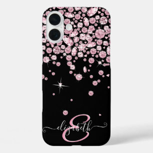モノグラムピンクダイヤモンドジュエリー iPhone 16 PLUSケース
