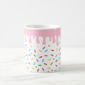 モノグラムピンクドリップ及びアイスクリームを振りかける コーヒーマグカップ (中央)