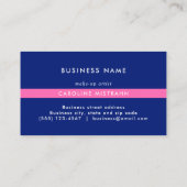 モノグラムピンクネイビーブルー化粧アーティストプロフェッショナル 名刺 (裏面)