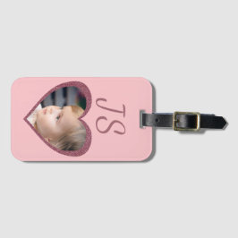 モノグラムピンクハートカスタムズKids写真 ラゲッジタグ